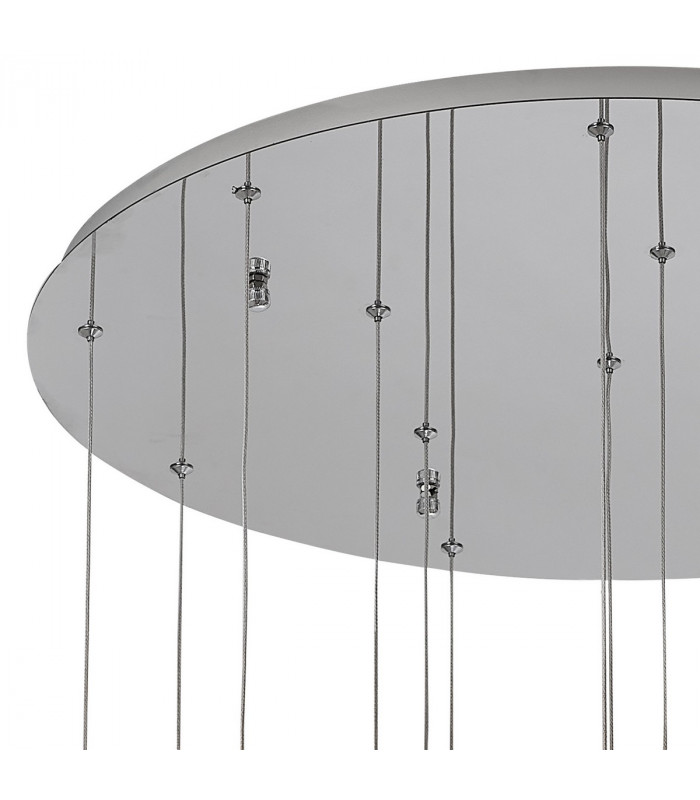 Marilla Ceiling Pendant 3m 15 Light G9 Polished Chrome Clear & Amber & Smoked Glass-10