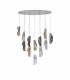 Marilla Oval Ceiling Pendant 2m 12 Light G9 Polished Chrome Clear & Amber & Smoked Glass-5