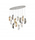 Marilla Oval Ceiling Pendant 2m 12 Light G9 Polished Chrome Clear & Amber & Smoked Glass-6