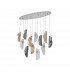 Marilla Oval Ceiling Pendant 2m 12 Light G9 Polished Chrome Clear & Amber & Smoked Glass-7