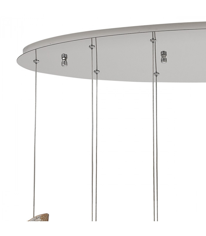 Marilla Oval Ceiling Pendant 2m 12 Light G9 Polished Chrome Clear & Amber & Smoked Glass-8