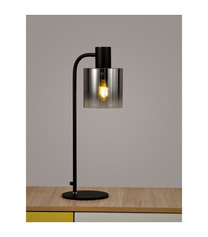 Ghent Large Table Lamp E27 Black Smoke Fade Glass-3