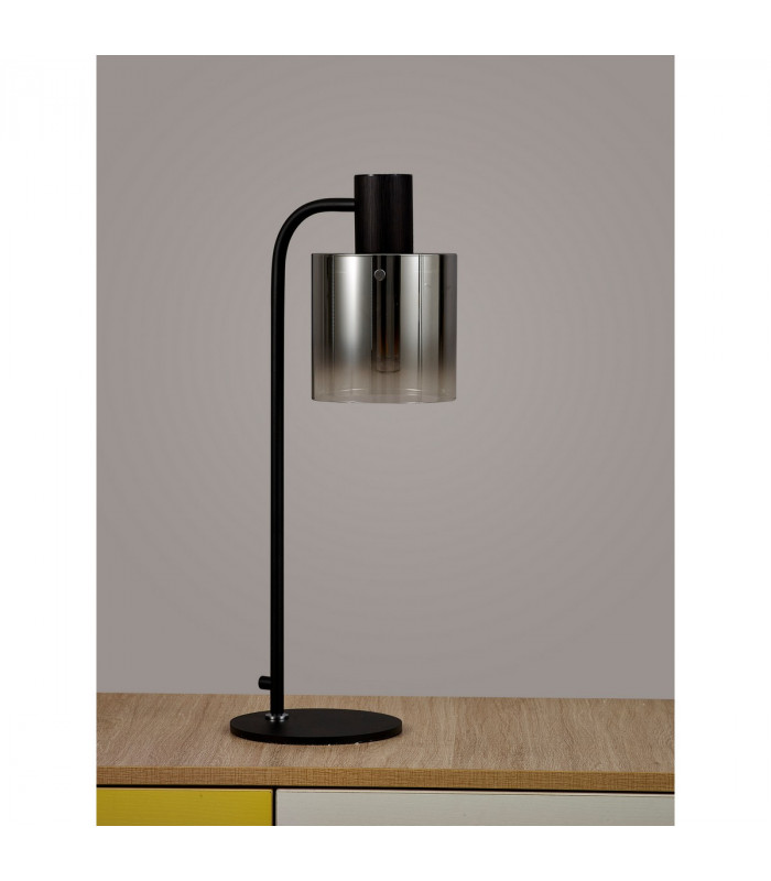 Ghent Large Table Lamp E27 Black Smoke Fade Glass-7