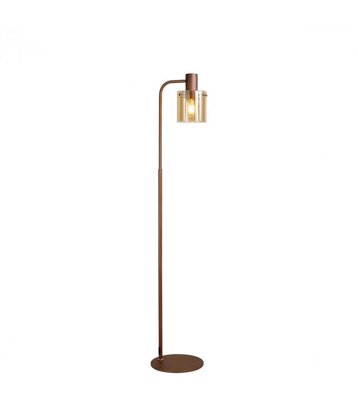 Ghent Floor Lamp E27 Mocha Amber Glass-1