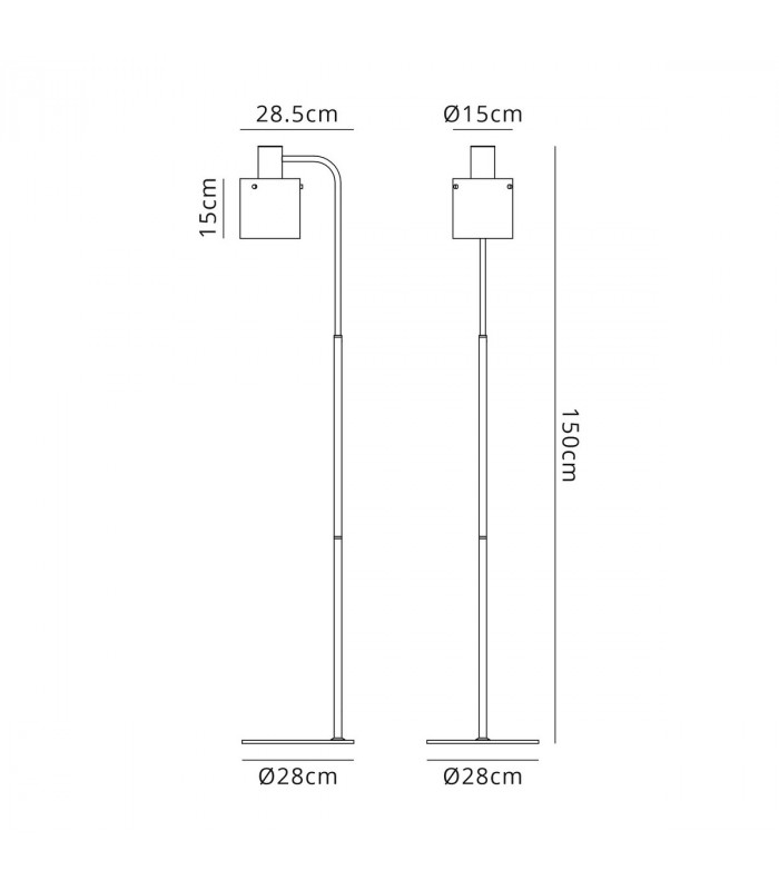 Ghent Floor Lamp E27 Mocha Amber Glass-2