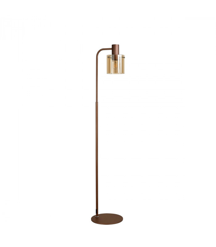 Ghent Floor Lamp E27 Mocha Amber Glass-4