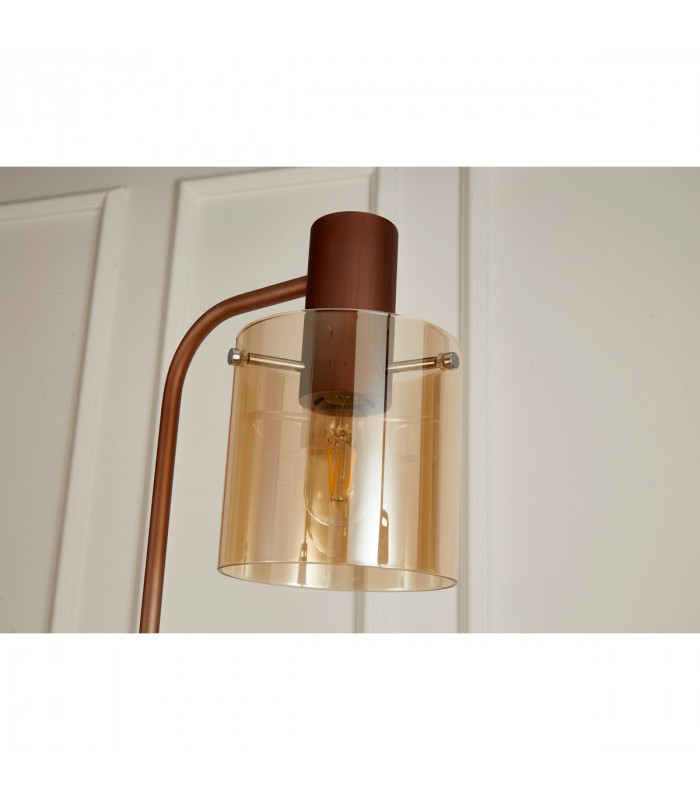 Ghent Floor Lamp E27 Mocha Amber Glass-8