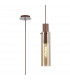 Miami Slim Single Ceiling Pendant Adjustable E27 Mocha Amber Glass-4