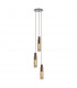 Miami Slim Round Ceiling Pendant 3 Light Adjustable E27 Mocha Amber Glass-1