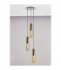 Miami Slim Round Ceiling Pendant 3 Light Adjustable E27 Mocha Amber Glass-3