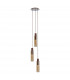 Miami Slim Round Ceiling Pendant 3 Light Adjustable E27 Mocha Amber Glass-4