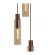 Miami Slim Round Ceiling Pendant 3 Light Adjustable E27 Mocha Amber Glass-6