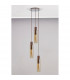 Miami Slim Round Ceiling Pendant 3 Light Adjustable E27 Mocha Amber Glass-7