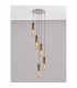 Miami Slim Round Ceiling Pendant 5 Light Adjustable E27 Mocha Amber Glass-3