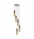 Miami Slim Round Ceiling Pendant 5 Light Adjustable E27 Mocha Amber Glass-4