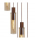 Miami Slim Round Ceiling Pendant 5 Light Adjustable E27 Mocha Amber Glass-6