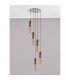 Miami Slim Round Ceiling Pendant 5 Light Adjustable E27 Mocha Amber Glass-7