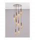 Blake Slim Round Ceiling Pendant 9 Light Adjustable E27 Mocha Amber Glass-3