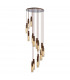 Miami Slim Round Ceiling Pendant 15 Light Adjustable E27 Mocha Amber Glass Item Weight: 25.3kg-1