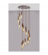 Miami Slim Round Ceiling Pendant 15 Light Adjustable E27 Mocha Amber Glass Item Weight: 25.3kg-3