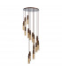 Miami Slim Round Ceiling Pendant 15 Light Adjustable E27 Mocha Amber Glass Item Weight: 25.3kg-4