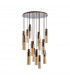 Miami Slim Round Ceiling Pendant 15 Light Adjustable E27 Mocha Amber Glass Item Weight: 25.3kg-6