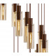 Miami Slim Round Ceiling Pendant 15 Light Adjustable E27 Mocha Amber Glass Item Weight: 25.3kg-8