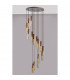 Miami Slim Round Ceiling Pendant 15 Light Adjustable E27 Mocha Amber Glass Item Weight: 25.3kg-10