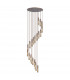 Miami Slim Round Ceiling Pendant 21 Light Adjustable E27 Mocha Amber Glass Item Weight: 38.2kg-4