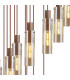 Miami Slim Round Ceiling Pendant 21 Light Adjustable E27 Mocha Amber Glass Item Weight: 38.2kg-6