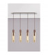 Miami Slim Linear Ceiling Pendant 4 Light Adjustable E27 Mocha Amber Glass-3