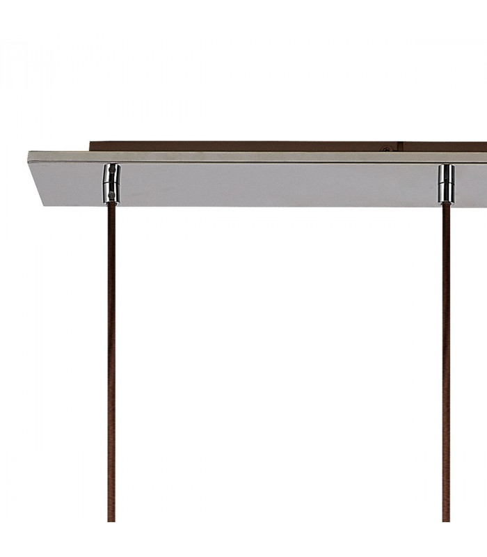 Miami Slim Linear Ceiling Pendant 4 Light Adjustable E27 Mocha Amber Glass-5