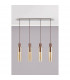 Miami Slim Linear Ceiling Pendant 4 Light Adjustable E27 Mocha Amber Glass-7