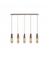 Miami Slim Linear Ceiling Pendant 5 Light Adjustable E27 Mocha Amber Glass-1