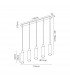 Miami Slim Linear Ceiling Pendant 5 Light Adjustable E27 Mocha Amber Glass-2