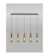 Miami Slim Linear Ceiling Pendant 5 Light Adjustable E27 Mocha Amber Glass-3