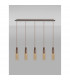 Miami Slim Linear Ceiling Pendant 5 Light Adjustable E27 Mocha Amber Glass-7