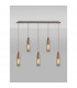 Miami Slim Linear Ceiling Pendant 5 Light Adjustable E27 Mocha Amber Glass-8