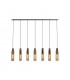 Miami Slim Linear Ceiling Pendant 7 Light Adjustable E27 Mocha Amber Glass-1
