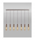 Miami Slim Linear Ceiling Pendant 7 Light Adjustable E27 Mocha Amber Glass-3