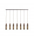 Miami Slim Linear Ceiling Pendant 7 Light Adjustable E27 Mocha Amber Glass-4