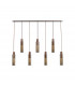 Miami Slim Linear Ceiling Pendant 7 Light Adjustable E27 Mocha Amber Glass-6