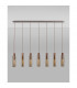 Miami Slim Linear Ceiling Pendant 7 Light Adjustable E27 Mocha Amber Glass-7