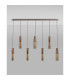 Miami Slim Linear Ceiling Pendant 7 Light Adjustable E27 Mocha Amber Glass-9