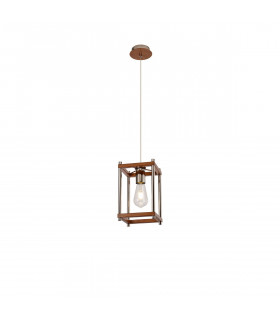 Catskill Ceiling Pendant E27 Walnut Polished Nickel-1