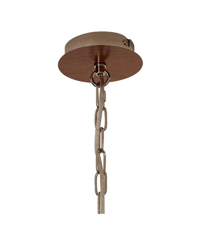 Catskill Ceiling Pendant 4 Light E14 Walnut Polished Nickel-5
