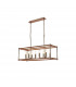 Catskill Linear Ceiling Pendant 8 Light E14 Walnut Polished Nickel-1