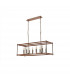 Catskill Linear Ceiling Pendant 8 Light E14 Walnut Polished Nickel-4