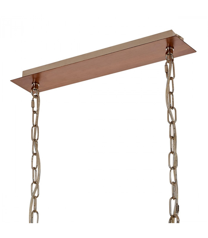 Catskill Linear Ceiling Pendant 8 Light E14 Walnut Polished Nickel-5
