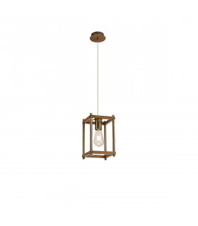 Catskill Ceiling Pendant E27 Medium Oak Antique Brass-1